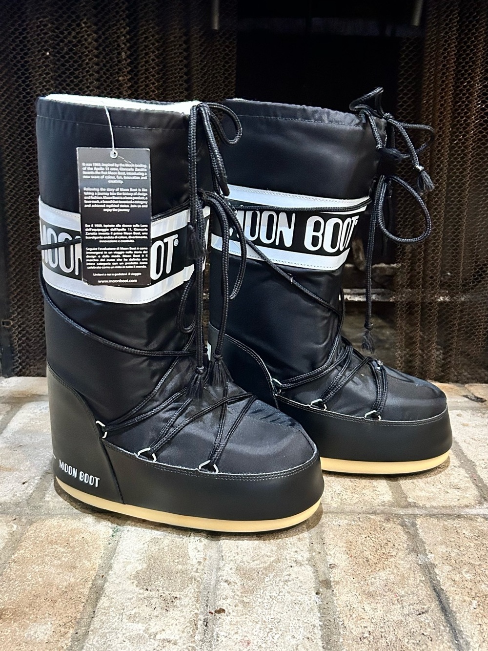 Moon Boot Black and White Winter Snow Boots